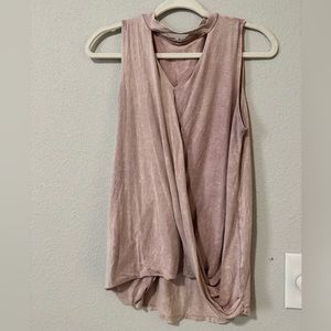Altar’d State Soft Pink Choker Neck Cross Front Sleeveless Blouse Women’s Size M